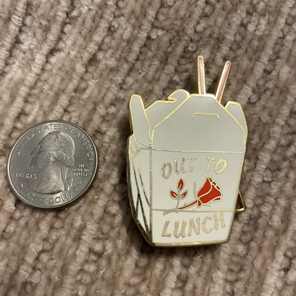 Out to lunch pin